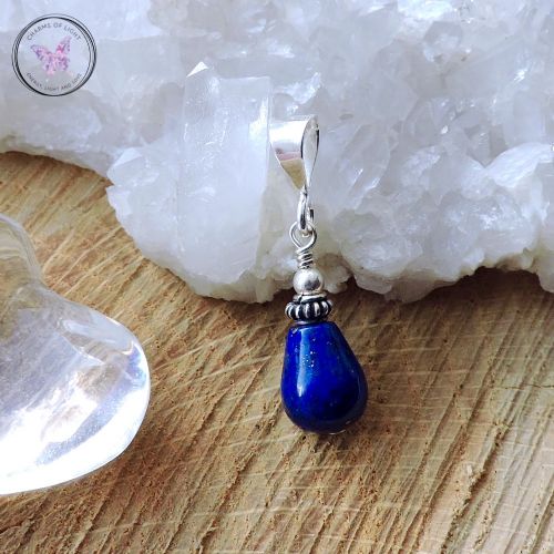 Lapis Lazuli & Silver Drop Pendant